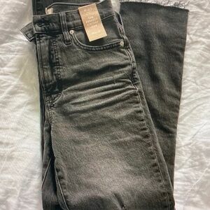 Madewell Men's Black Straight Jeans - Washed Finish